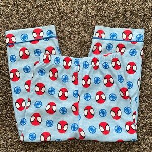 Marvel Spiderman Blue Red Pajama Pants, Elastic Waist, Size 5T Polyester